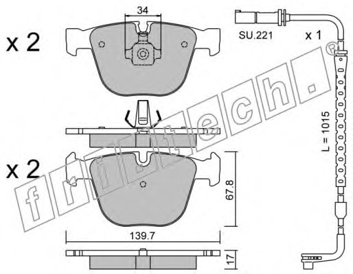 fri.tech. 789.3W Brake Pad Set, disc brake